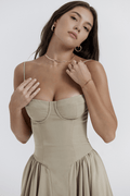 Marie – Midi Dress – Beige / L