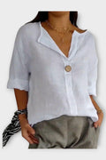 Marie – V-neck shirt – Beige / M