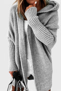 Mette – Luxury hooded cardigan – Grey / M