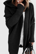 Mette – Luxury hooded cardigan – Grey / L