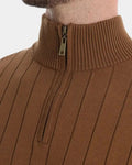 Mikkel – Half-zip cotton Jumper – Orange / XL