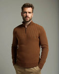 Mikkel – Half-zip cotton Jumper – Orange / S