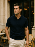 Mikkel – Royal Zip Polo – Dark Blue / XL