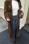 Mille – Elegant suede trench coat – M
