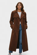 Mille – Elegant suede trench coat – L