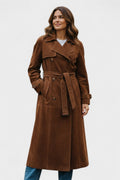 Mille – Elegant suede trench coat – S