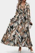 Mille – V-neck dress – Brown / M