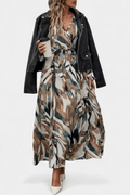 Mille – V-neck dress – Brown / L