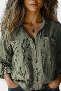 Mille – Vintage pattern blouse – Red / M