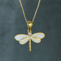 Necked with a gold colored dragonfly with opal – image 3