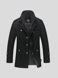 Nikolaj – Classic wool peacoat – Black / S