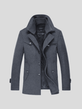 Nikolaj – Classic wool peacoat – Black / XS