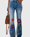 Nora – Pants – Purple flower / L
