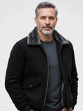 Norbert – Bomber jacket with faux fleece collar – L