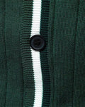 Oliver – Buttoned Cotton Jumper – Dark Green / XL