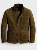 Oliver – Premium suede jacket – Brown / M