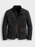 Oliver – Premium suede jacket – Brown / L