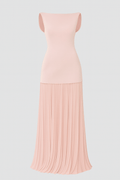 Olivia – Pleated Dress – Beige / M