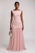 Olivia – Pleated Dress – Beige / L
