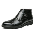 Parker – Faux Leather Double Monk Strap Boots – Mocha Brown / 41