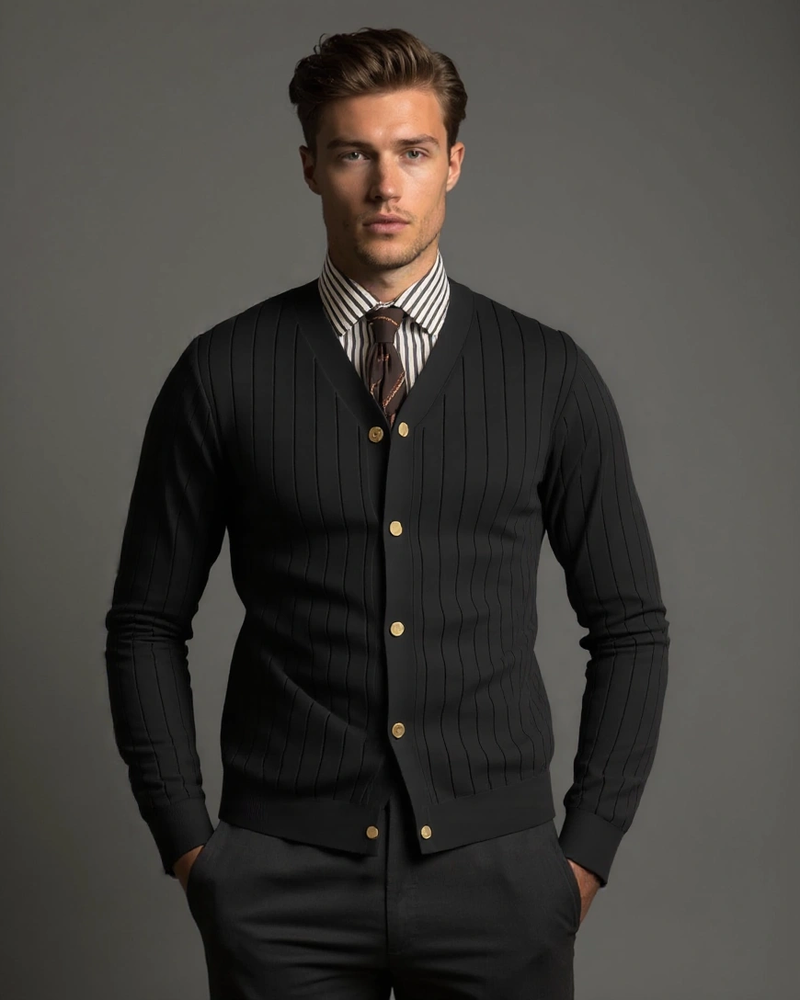 Peter – Knitted cardigan – Black / M