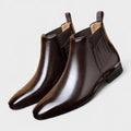 Peyton – Faux Leather Ankle Boots – Dark Brown / 39