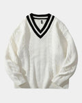 Poul – V-neck Knit – White / XL