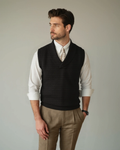 Ruben – Plaid vest – Navy Blue / XL