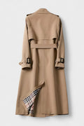 Saara – Elegant coat with waist belt – Beige / L