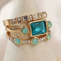 Sada Vintage Ring with Blue Crystals – 17