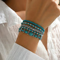 Set of boho bracelets with turquoise beads – image 2