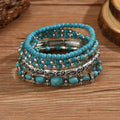 Set of boho bracelets with turquoise beads – image 3