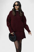 Sanna – Knitted set – Bordeaux / M