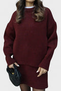 Sanna – Knitted set – Bordeaux / L