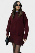 Sanna – Knitted set – Bordeaux / XS