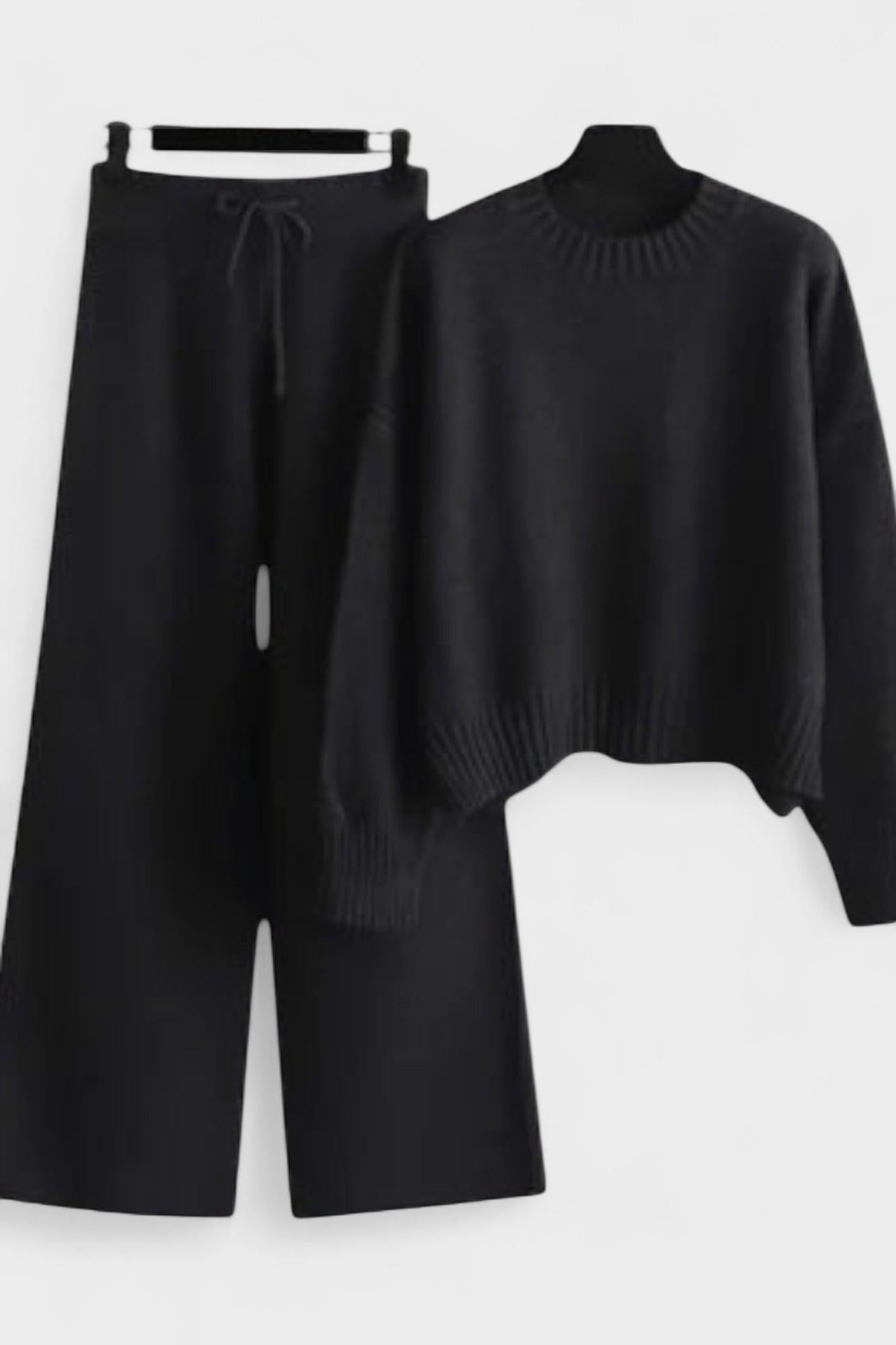 Selma – Long sleeve set – Black / S