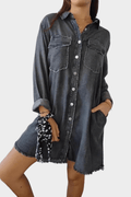 Sidsel – Denim shirt dress – Dark Grey / S