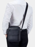 Simon – Leather Messenger Bag – Black