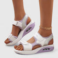 Sofie – Padded Sandals – White / Black / 36