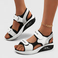 Sofie – Padded Sandals – White / Black / 37