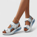 Sofie – Padded Sandals – White / Black / 38