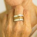 Silver ring with golden threads – 16
