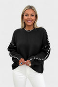 Soňa – Lightweight Knitted Jumper – Black / S