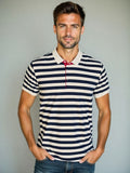 Sten – Striped Summer Polo – Red / M