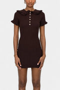 Tanja – Knitted dress – Dark Brown / S