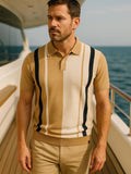 Thomas – Retro Striped Polo – Black / M