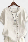 Tilde – Short-sleeved blouse – Purple / XL