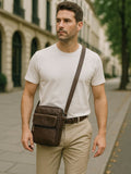 Tobias – Leather Crossover Bag – Black