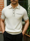 Tobias – Old Money Knit Polo – Navy Blue / 2XL