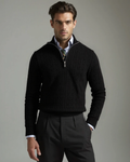 Tobias – Zip Jumper with Pattern – Black / L